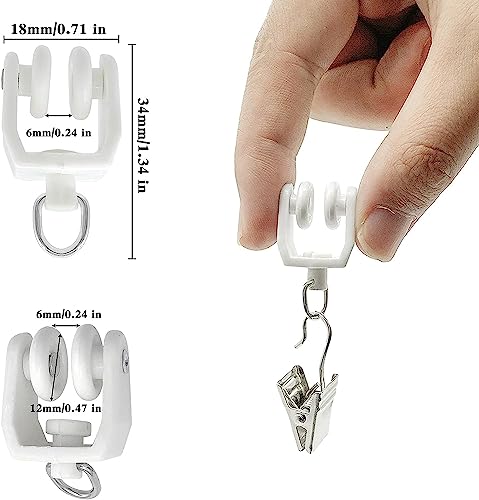 KOLAKO Ceiling Track Accessories, White Accessories Kits for Flexible Bendable Ceiling Wall Curtain Rail (5meters, 16.4ft) Room Divider Heavy Duty Bendable Curtain Track Accessories - Thumbnail 3