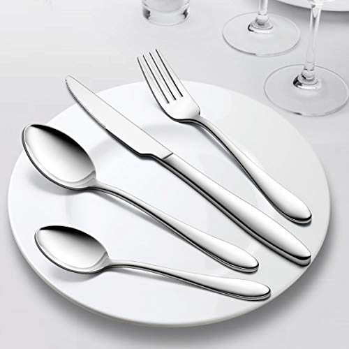 HaWare 32 Piece Cutlery Flatware Set, 100% Durable Stainless Steel Silverware with Knife Spoon Fork, Service for 8, Dishwasher Safe/Mirror Polished (Elegant Series) - Image 3