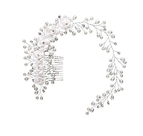 Preisvergleich Produktbild Unbekannt Tiara Diadem Blumen Krone Krönchen Strass Haarschmuck Stirnschmuck Blüten Braut Hochzeit