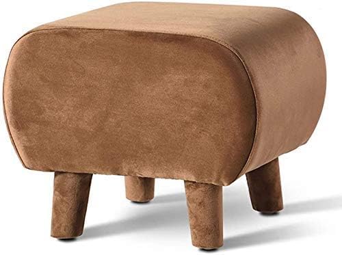 Repose-pieds en bois café 40x33x33 cm avec assise rembourrée confortable