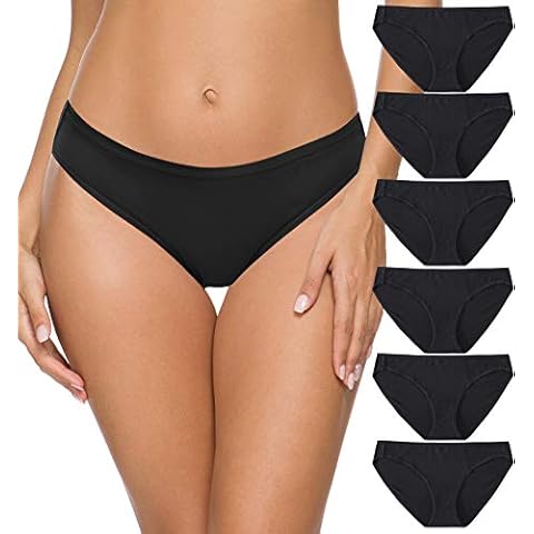 Wealurre Women’s Underwear Cotton Hipster Panties Breathable Stretch Bikini Panties for Women Pack(1801XXL,Black) Cover