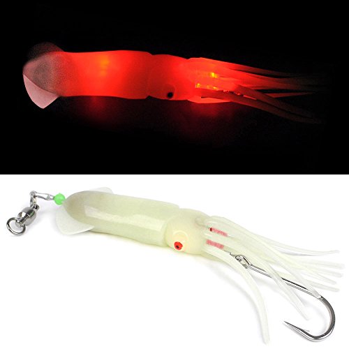 Dr.Fish Lot 2 Saltwater Fishing Lure Trolling Squid Offshore Bait Teaser Built-in LED