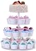 BonNoces 4-Tier Acrylic Glass Round Cupcake Stand Dessert Display Holders Cupcake Tree Tiered Cake Stand Cupcake Tower Perfect for Weddings and Special Events