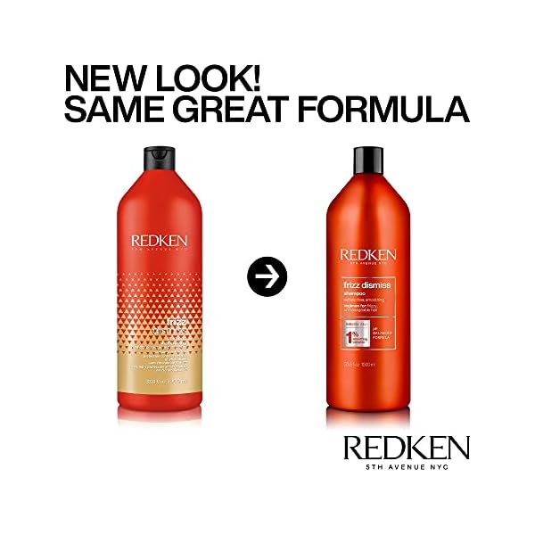 Redken Frizz Dismiss Shampoo | For Frizzy Hair | Smooths Hair & Manages Frizz | Sulfate Free | 33.8 Fl Oz