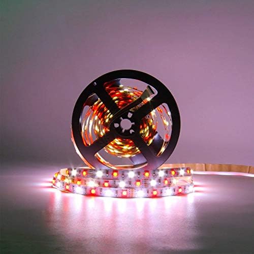 SUPERNIGHT RGBW LED Strips 12v LED Strip Light [Non-Waterproof] Flexible 16.4ft 5M 300LEDs 5050 SMD led Kit, 40 Keys RGBW Controller + DC12V 5A Power Supply Adapter Switching