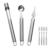 Chusen 7PCS Melon Baller Scoop, Stainless Steel Apple Corer, Fruit Carving Tool Knife, Grapefruit...