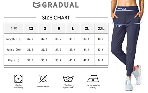 G Gradual Women's Joggers High Waisted Yoga Pants With Pockets Loose Leggings For Women Workout, Athletic, Lounge (Navy, Medium) #TOP5