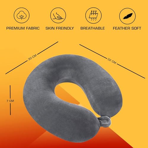 Image of Click2Store Gray Color Neck Pillow and with Eye mask