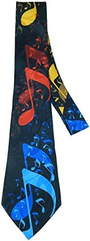 Steven Harris Men's Multicolor 8th Notes Necktie One Size Black