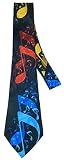 Steven Harris Men's Multicolor 8th Notes Necktie One Size Black
