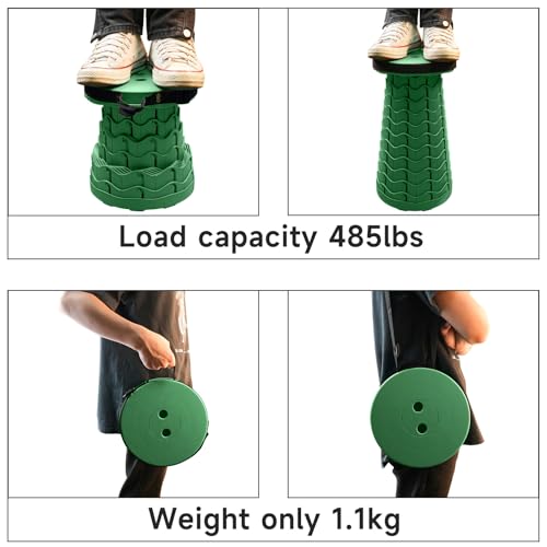 Image of Portable & Lightweight Foldable Camping Chair for Adults, Heavy Duty Folding Stool with Adjustable Shoulder Strap, Perfect for Picnic, Beach, Backyard, and Sporting Events, Max Weight 400lbs