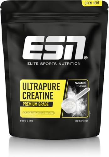 ESN Ultrapure Creatine Monohydrate 500 g / 1.1 lbs Creatine Powder 142 Servings - Vegan - Made in Germany Laboratory Tested