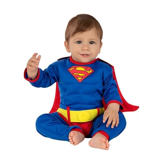 Funidelia | Disfraz de Superman para bebé Superhéroes, DC Comics - Disfraces para niños, accesorios para Fiestas, Carnaval y Halloween - Talla 0-6 meses - Azul