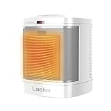 Lasko Portable Electric Ceramic Space Heater with ALCI Plug for Bathroom Use, 2 Heat Settings and Simple Heat Button, 8 Inches, White, 1500W, CD08200