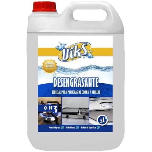 Viks | Limpiador de Barbacoas | Limpiador Parrillas | Desengrasante planchas cocina | Potente y eficaz contra aceite y grasa quemada | 5 Litros