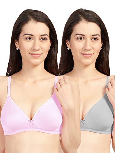 Image of SONARI Omania Womens Non-Padded Cotton Polyester Bras - Solid, Non-Wired, Medium Coverage, Hand Washable (Pack of 2)