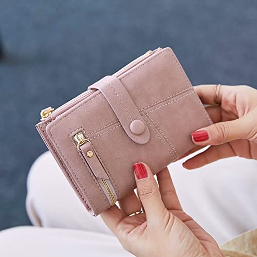 Women Multifunction Short Wallets Zipper Mini PU Leather Female Coin Purses Fashion Ladies Clutch Card Holder(D)4