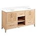 Signature Hardware 475325 Burfield 61" Free Standing Single Vanity Set with Bamboo Cabinet, Vanity Top, and Oval Undermount Vitreous China Sink - 8" Faucet Holes
