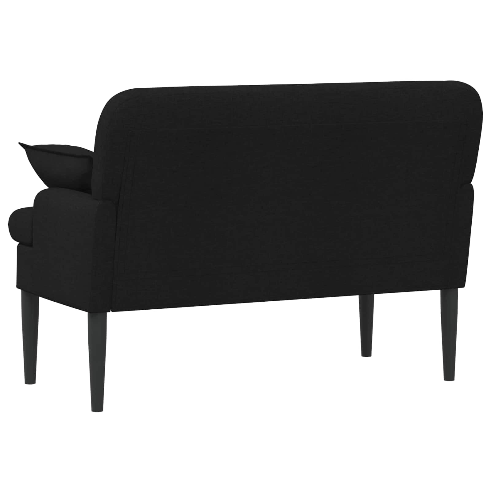 Banc 2 places avec boutons - Noir - 111 x 68 x 80 cm - Banc rembourré en tissu pour salon, chambre à coucher - Peu encombrant - Rembourré - Cadre en bois solide - Confortable - Polyvalent