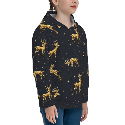 Christmas Deers Kids Pullover Hoodies Boys Sweatshirts Girls Athletic Clothes with Pocket3