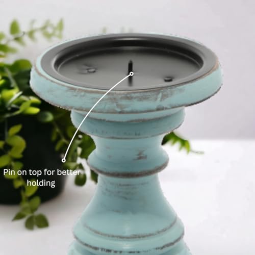 Leatherooze GD-001 Traditional Mango Wood Pillar Candle Holder thumb #2