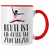 Trendation - Tanzen Tasse Geschenk Tänzerin Geschenkideen Mädchen Frau Kinder Spruch Tanz-Lehrer Lehrerin (Rot)