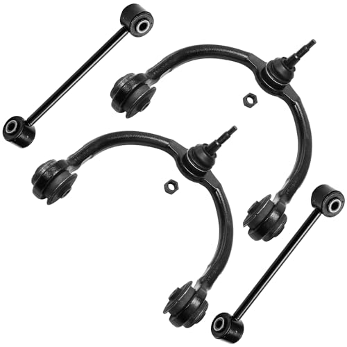 Image of Detroit Axle - 6pc Front End Suspension Kit for 05-10 Jeep Commander Grand Cherokee, Struts & Coil Spring Upper Control Arms w /Ball Joint Sway Bars 2005 2006 2007 2008 2009 2010 Replacement