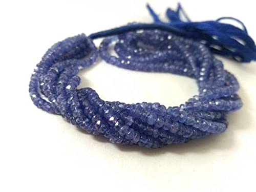 Tanzanite naturelle perle rondelle facettée 3-4.5mm, l'idée cadeau parfaite pour créatrices
