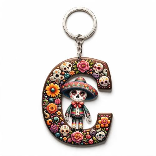 Uniland Halloween Alphabet Initial Letter Keychains, Letter A-Z Bag Charms