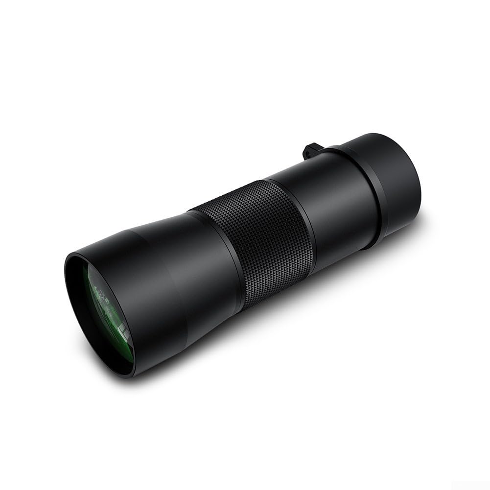 HD-Monokular-Teleskop 8 x 42/10 x 42, IPX7 wasserdicht, mit Stickstoff gefüllt, Metallgehäuse, Hochleistungs-Zielfernrohr für Vogelbeobachtung, Wandern, Camping, Wildbeobachtung, schwarz (8 x 42)