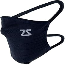 Zensah Technical Face Mask - USA Made Reusable Fabric Mask for Running, Exercise - Washable, Breathable, Comfortable, Moisture Wicking, Quick Drying Black