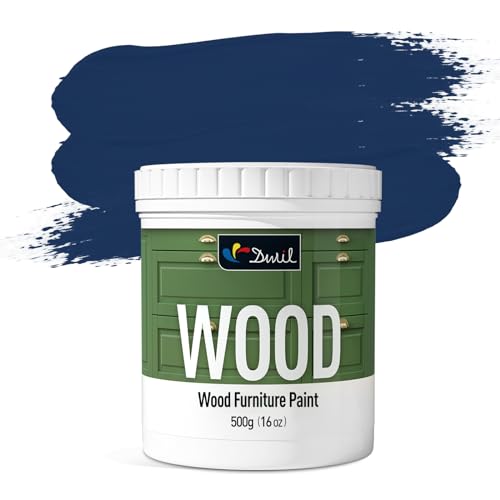 DWIL Matte Finish Furniture Paint - 16 Oz Wood Paint for Cabinets, Doors, Tables, and Dressers Refinishing - Water-Based, Non-Toxic & Odorless, Easy to Apply(Ambassador blue)-Without Tools