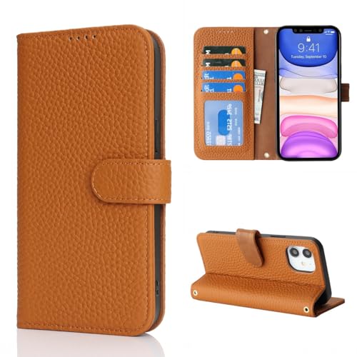 Flip portefeuille iPhone 11 marron idéal pour voyager léger au quotidien