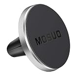 Fácil instalación—Sólo tiene que colocar el soporte para teléfono móvil en las aperturas de ventilación de su coche, pegar las placas de metal en la parte trasera del teléfono y entonces colocar el teléfono en el campo magnético del soporte.
