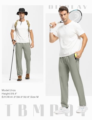 Image of TBMPOY Men's Outdoor Lightweight Hiking Mountain Pants Running Active Jogger Pants