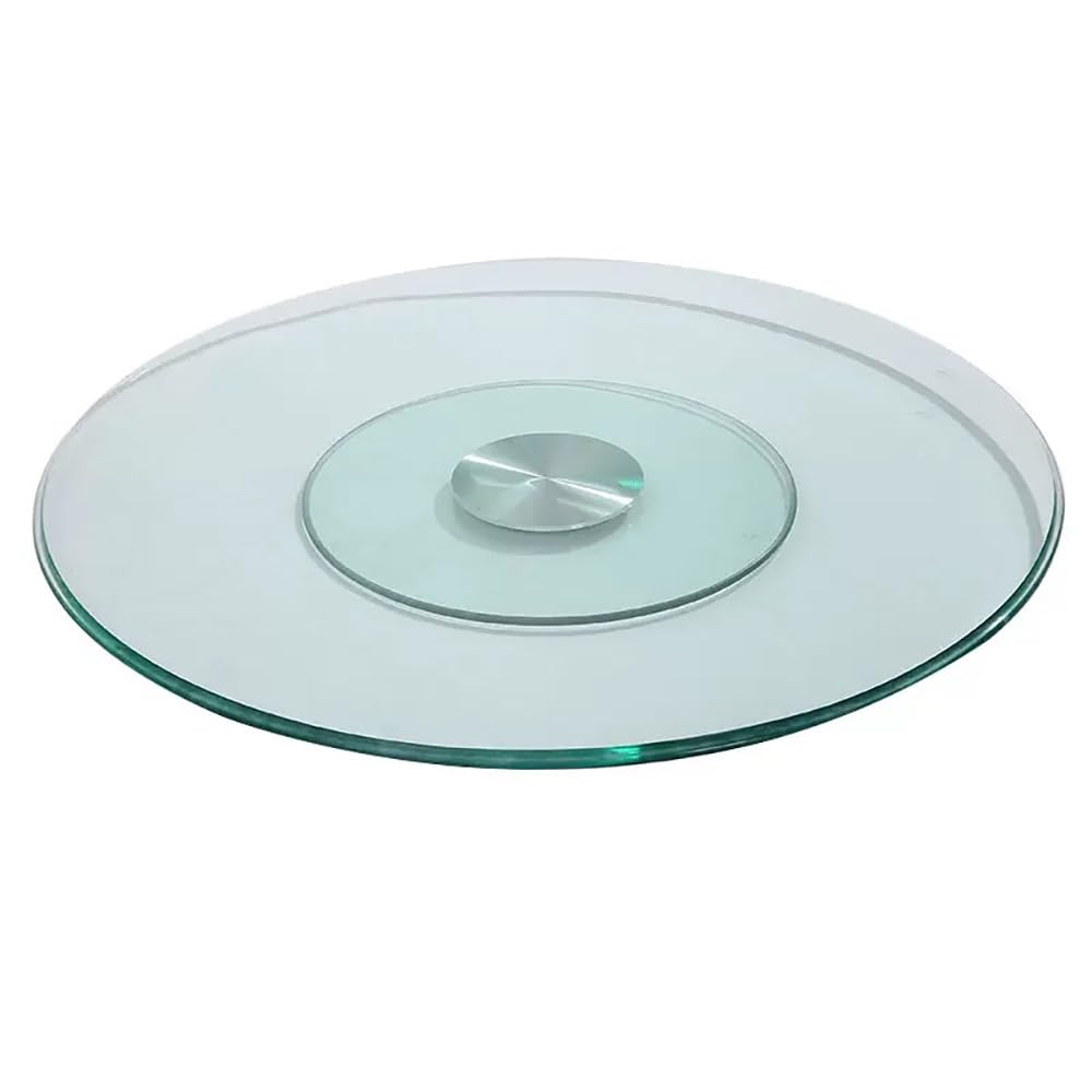 Plateau tournant Lazy Susan transparent en verre trempé 60 cm pour table