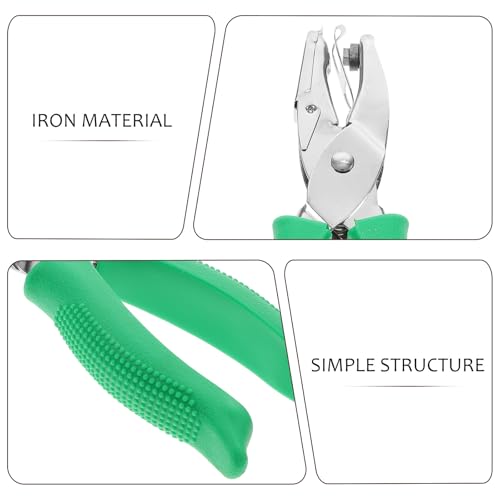 Perforadora manual para papel resistente, ideal para bricolaje escolar verde 3
