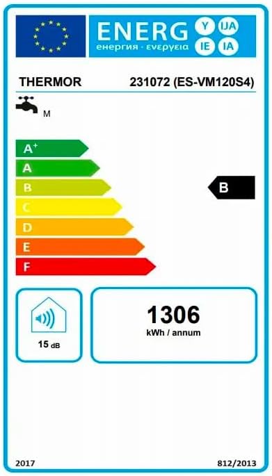 Energy label for Thermor Malicio 3 water heater