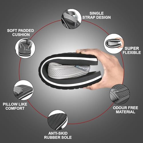 Image of DOCTOR HEALTH SUPER SOFT Men's Acupressure Slippers | Flip-Flops | Men's & Boy's Slippers | Comfortable & Lightweight | Soft Foot Massager | All Day Wear Acupressure Slipper