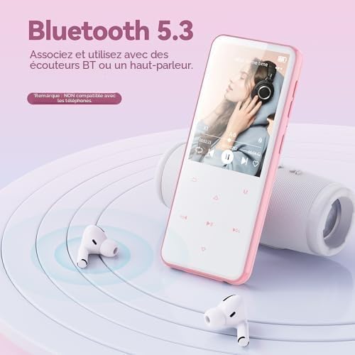 AGPTEK 64Go MP3 Bluetooth avec Haut-Parleur, 2.4" Grand Écran Lecteur MP3 - 3