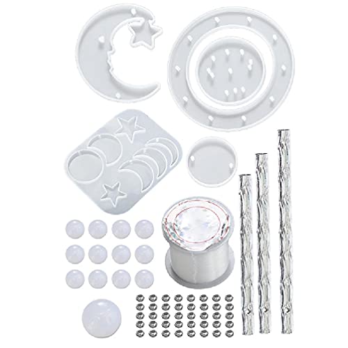 chengzui Crystal Epoxy DIY Mold Wind Chime Material Kit Hummingbird Sun Star Moon Butterfly Dragonfly Fairy Fantasy Ornaments Mold Sets for Resin Casting