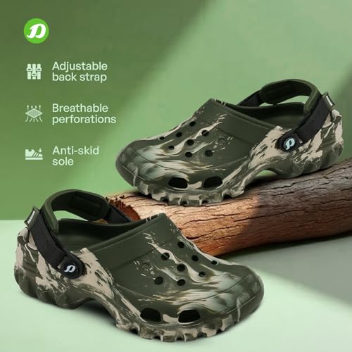 Image of DOCTOR EXTRA SOFT Men's Classic Camo Casual Sports Clogs /Sandals with Adjustable Back Strap for Adult| Comfortable & Lightweight| Stylish & Anti-Skid| Waterproof & Everyday Use Mules Gents Boys D-550