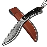 UMF Kukri Knives Small Kukri Knife with Sheath Damascus Kukri Knife Small Fixed Blade Knives 6.81...