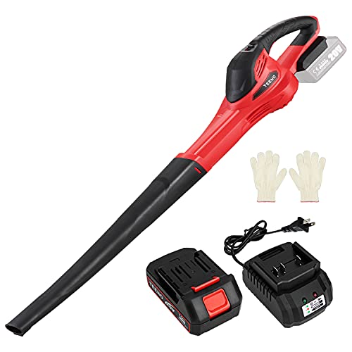 TEENO Souffleur de Feuilles sans Fil 20V - 80 m/s (288 km/h) Haute Vitesse, Batterie 3.0Ah Incluse, Léger 2.45 kg, Poignée Antidérapante pour Jardin,...