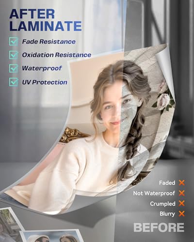 Uinkit Self-Adhesive Laminating Sheets, 4Mil 10 PCS 8.7 x 12.2 Inches Clear Self Sealing Laminating Sheets, Suitable for 8.5x11 inches Letter Size, No Machine Needed (8.7x12.2"-4Mi image 8