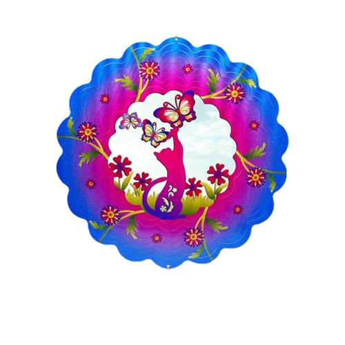 Spinner à vent chaton déco suspendue en acier inoxydable 3D durable - 2