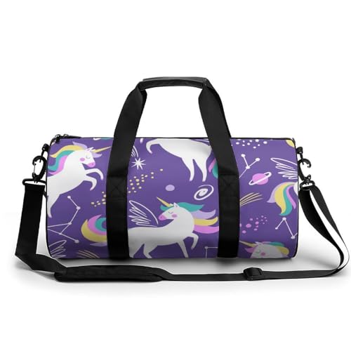Sac de voyage licorne galaxie : sac de sport et duffel bag de camping 45x23x23cm