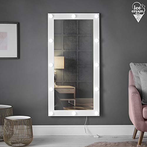 IceCreamLiving Wall Mounted/Desktop Hollywood Vanity Mirror with LED Lights For Makeup Bedroom (LEM016 LED PLUG White)