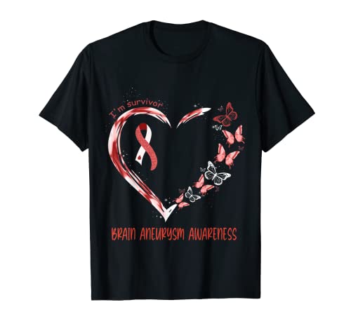 Brain Aneurysm Awareness I'm Survivor Herzband T-Shirt