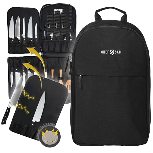 Magnet Chef Knife Backpack | 20+ Pockets for Knives & Tools | Large...